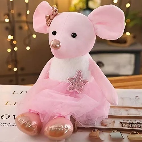 Peluche Suave Ratoncita Rosa Princesa Vestida De Bailarina Regalo.