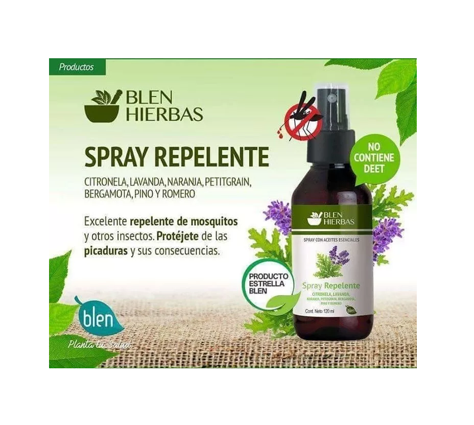 Spray Repelente De Insectos Con Aceites Esenciales Blen 