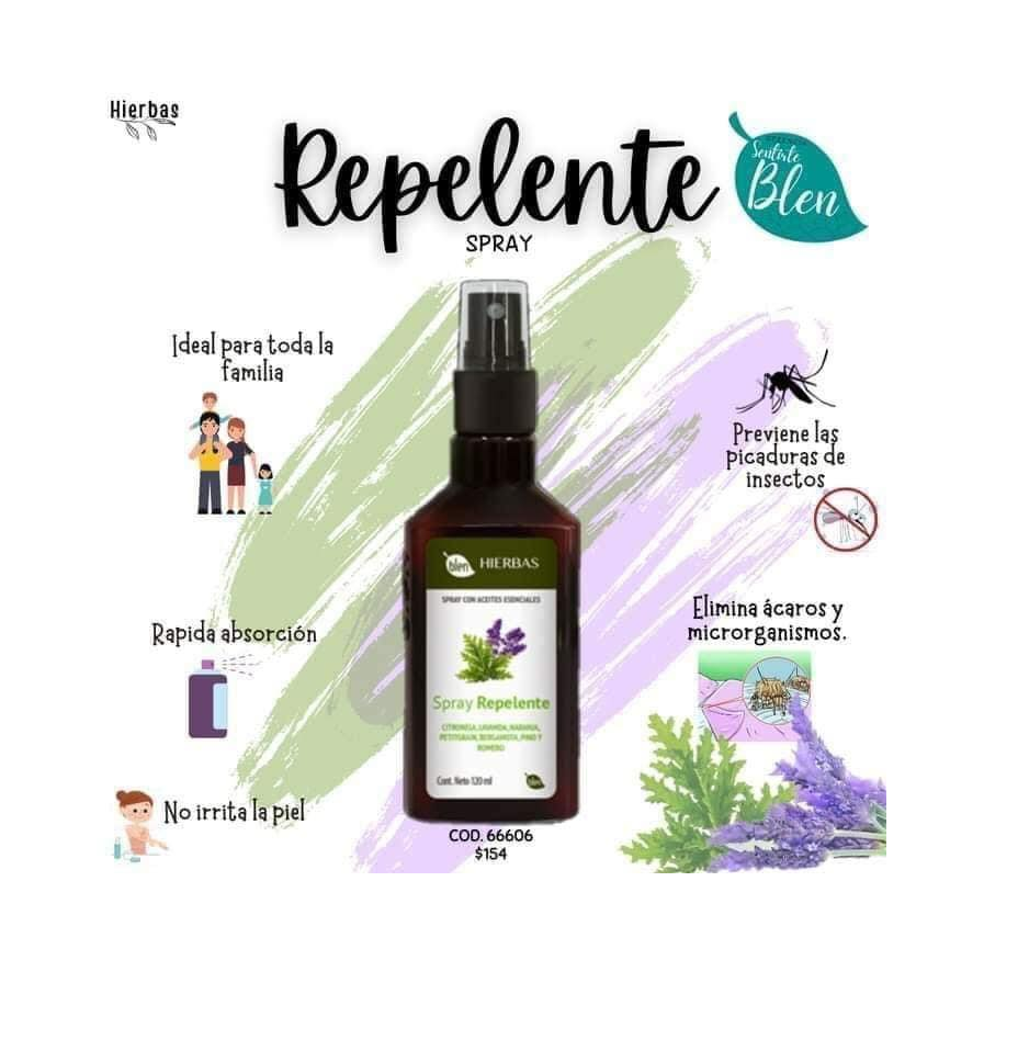 Spray Repelente De Insectos Con Aceites Esenciales Blen 