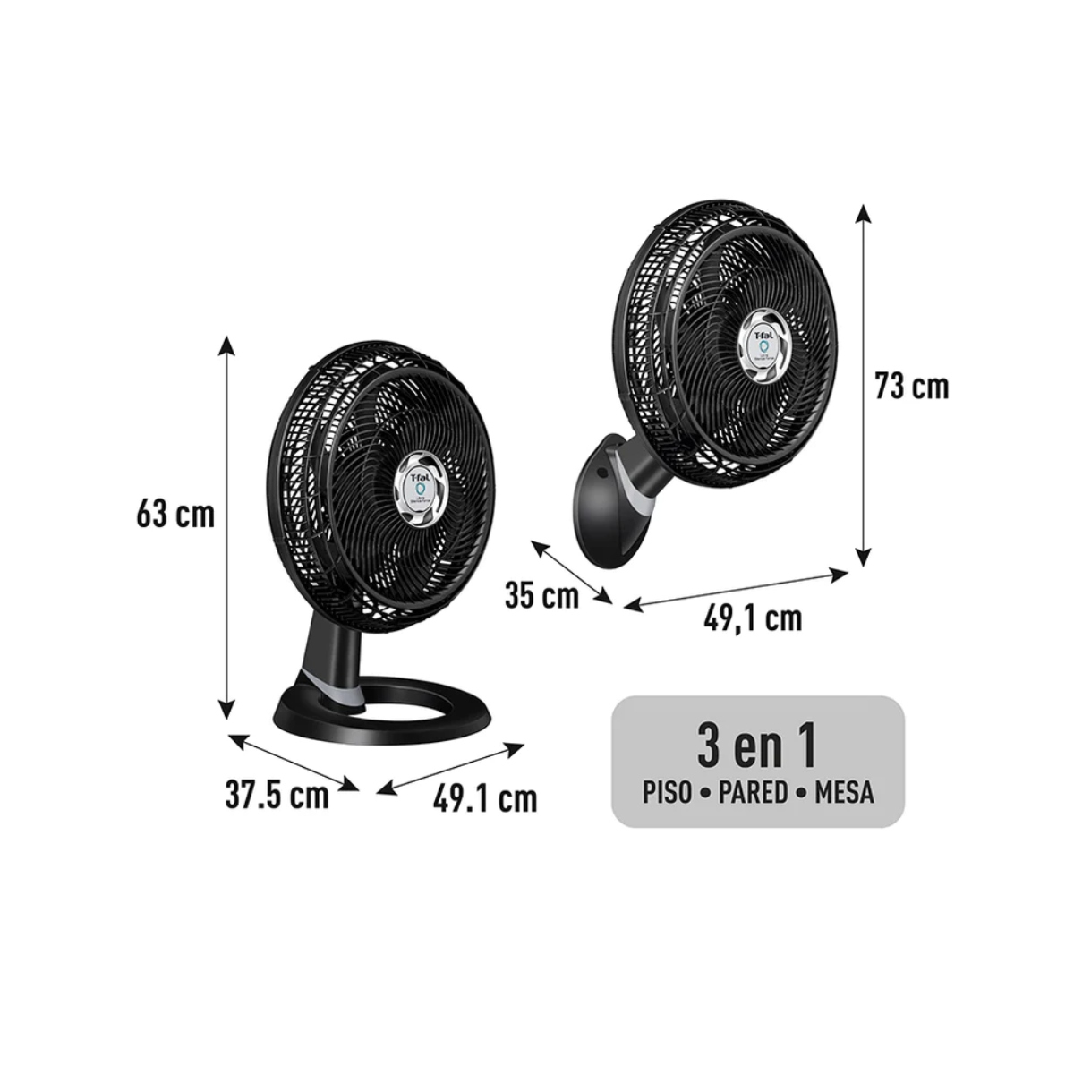 Ventilador T-Fal VE34W0X0 18" Ultra Silence Force 3 en 1 ORTY7
