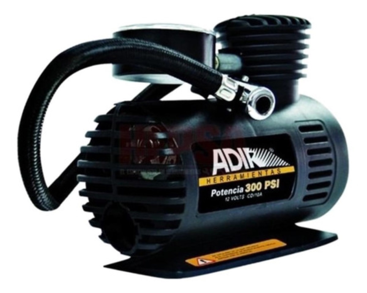 Compresor De Aire Mini Batería Portátil Adir 658 Color Negro