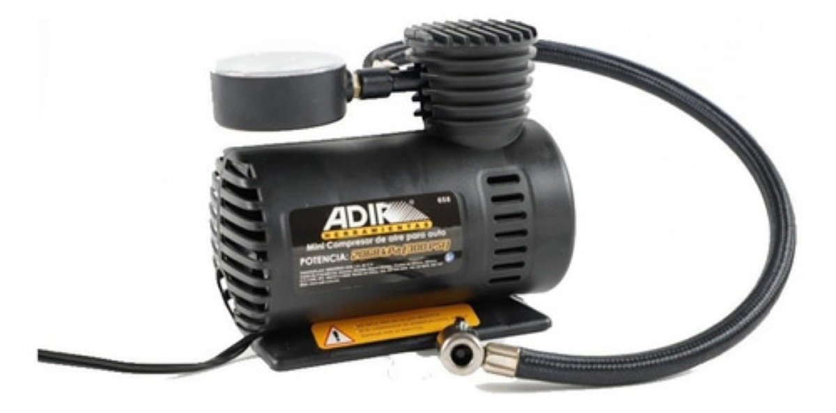 Compresor De Aire Mini Batería Portátil Adir 658 Color Negro