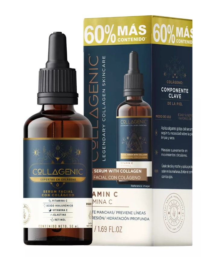 Serum Suero Vitamina C Collagenic Colageno Acido Hialuronico Elastina Retinol 50 mL T
