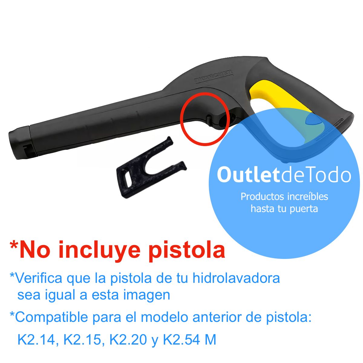 SEGURO CLIP ABRAZADERA U PARA PISTOLA HIDROLAVADORA KARCHER K2 (SET DE 2)