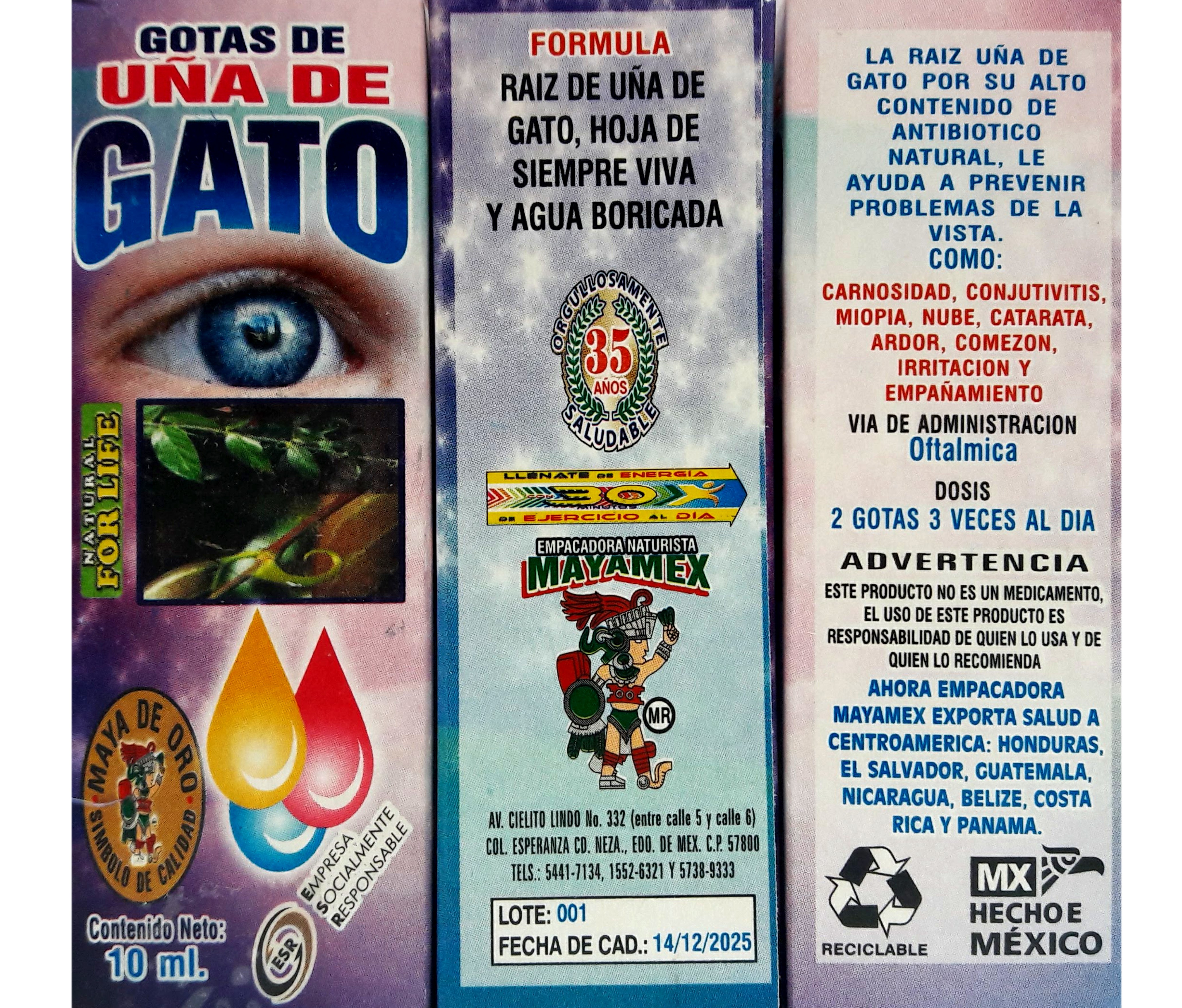 Uña de Gato Gotas Oftálmicas 100% Natural