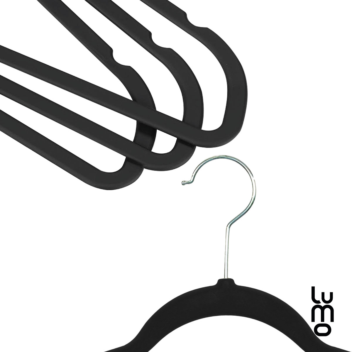 Set de 50 Ganchos Perchas Terciopelo Velvet Premium.