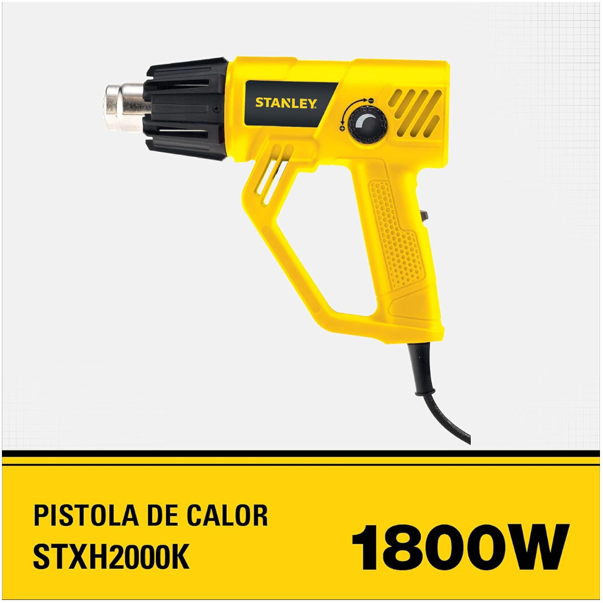 Pistola Calor Eléctrica STANLEY 1800W STXH2000K-B3 accesorios.