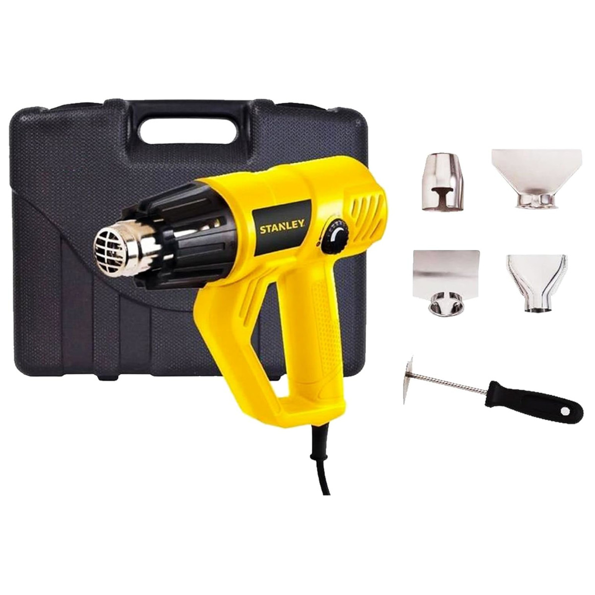 Pistola Calor Eléctrica STANLEY 1800W STXH2000K-B3 accesorios.