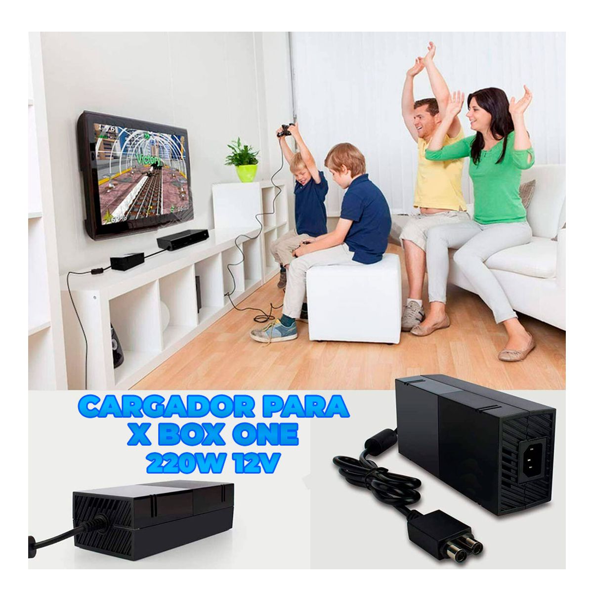 Cargador Fuente De Poder Compatible Con Xbox One Negro.