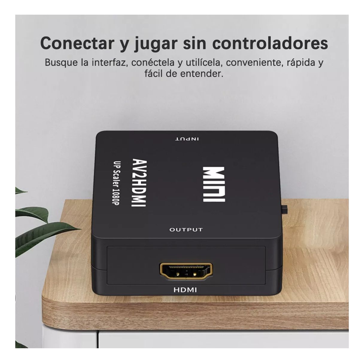 Convertidor Adaptador de Audio y Video RCA a HDMI 1080p.