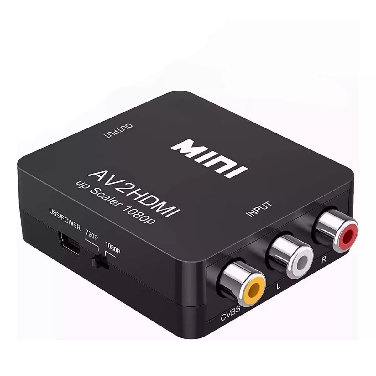 Convertidor Adaptador de Audio y Video RCA a HDMI 1080p.