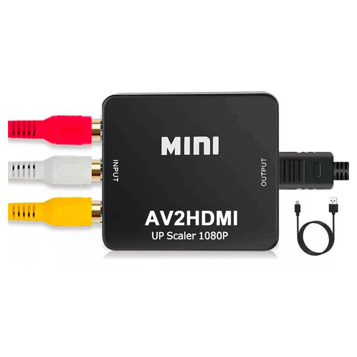 Convertidor Adaptador de Audio y Video RCA a HDMI 1080p.