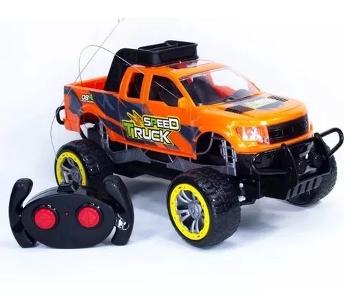 Camioneta Naranja R/c Pickup Intrepid 4x4 Luz Y Sonido Lobo 1:12