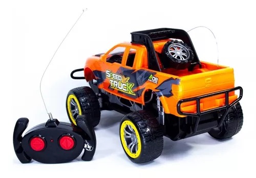 Camioneta Naranja R/c Pickup Intrepid 4x4 Luz Y Sonido Lobo 1:12