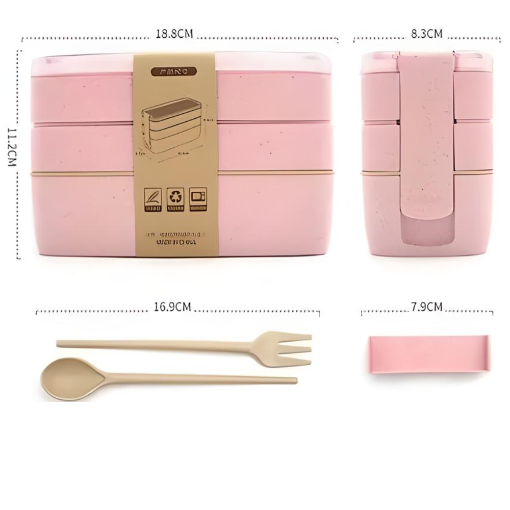 Loncheras Con Toppers Lunch Box Fiambrera 900ml 3 Pisos