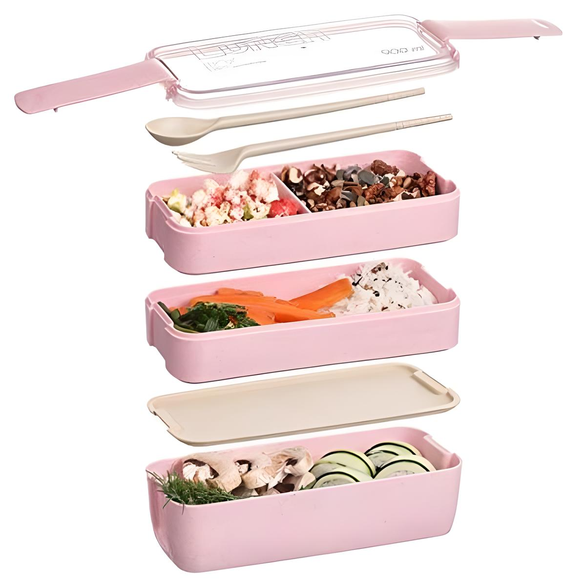 Loncheras Con Toppers Lunch Box Fiambrera 900ml 3 Pisos