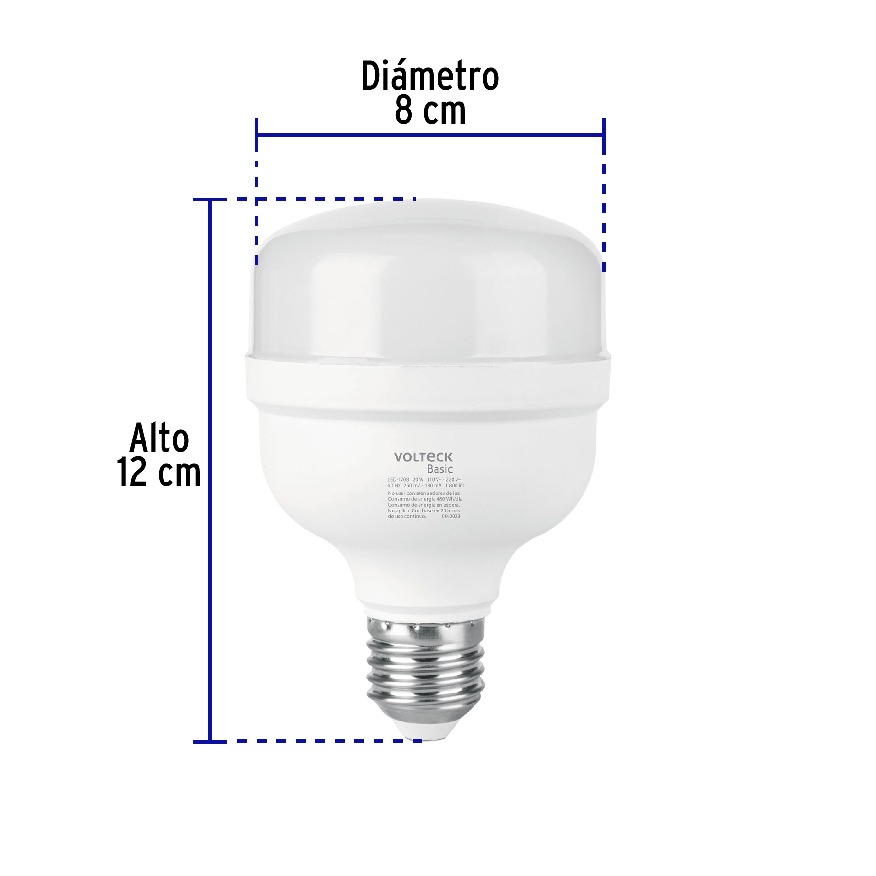 LÁMPARA LED ALTA POTENCIA 20W (EQUIV. 170W) LUZ DE DÍA BASIC VOLTECK 28206