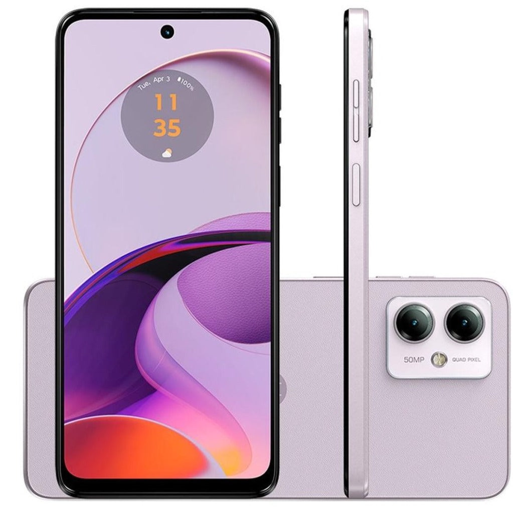 Combo Celular Motorola Moto G14 128GB/4GB Ram - Lila + Smartwatch Rosa + Buds Pro 6.