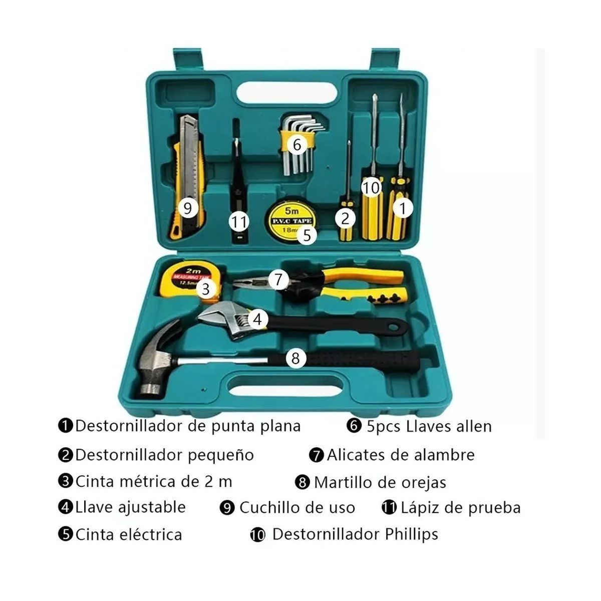 Juego De 16 Herramientas Manuales Con Maletin Elegate.