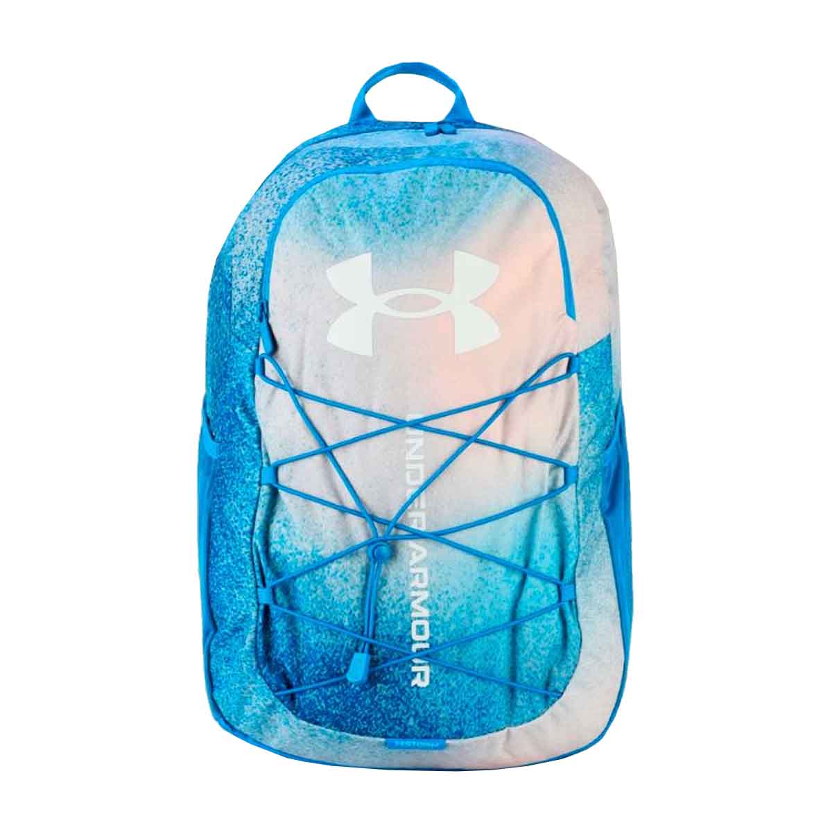 Mochila Under Armour Hustle Azul Cielo Blanco Deportiva.