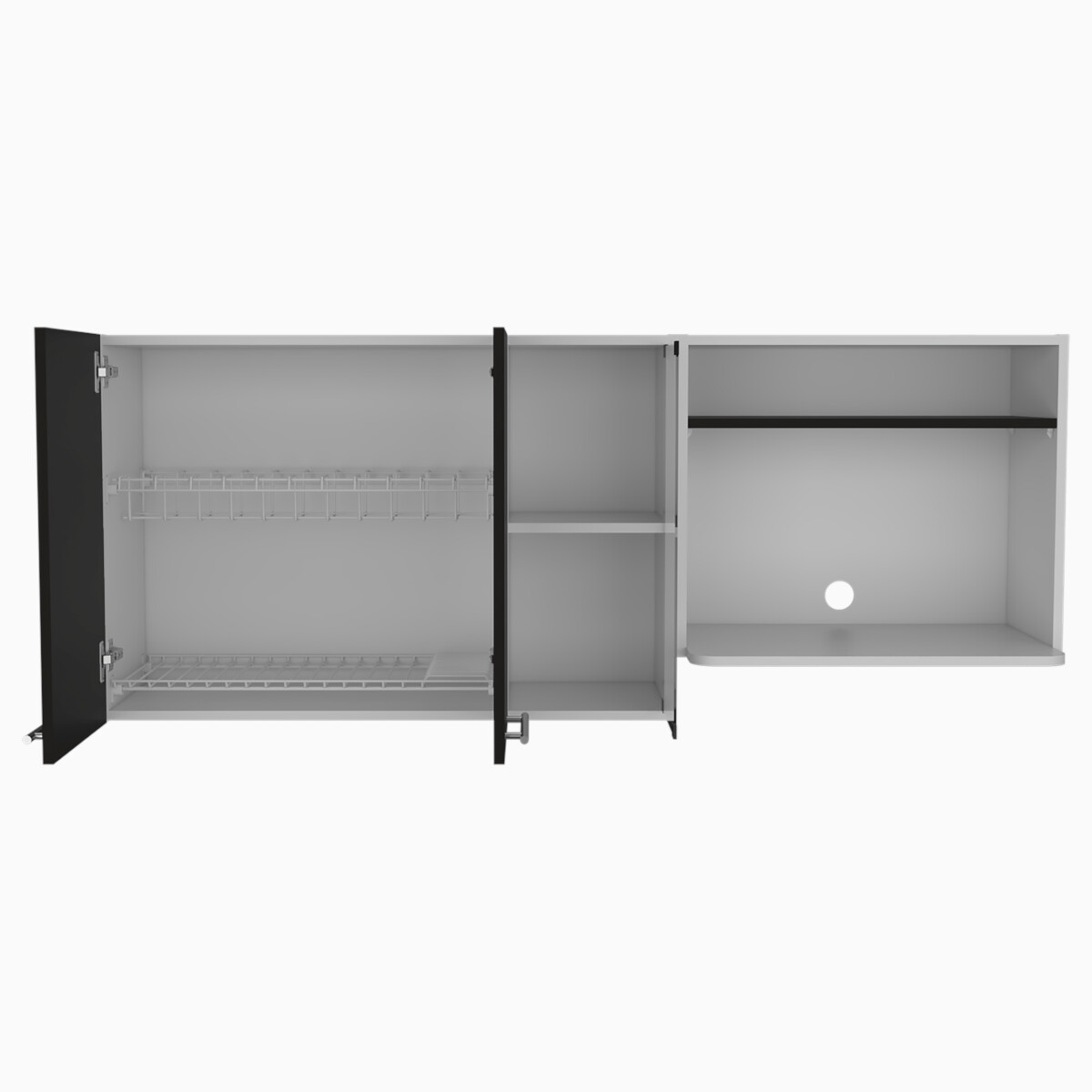 ESTANTE SUPERIOR PARA COCINA TIPO ALACENA ARMABLE CON PUERTA Y CUATRO ENTREPAÑOS MODELO GINA