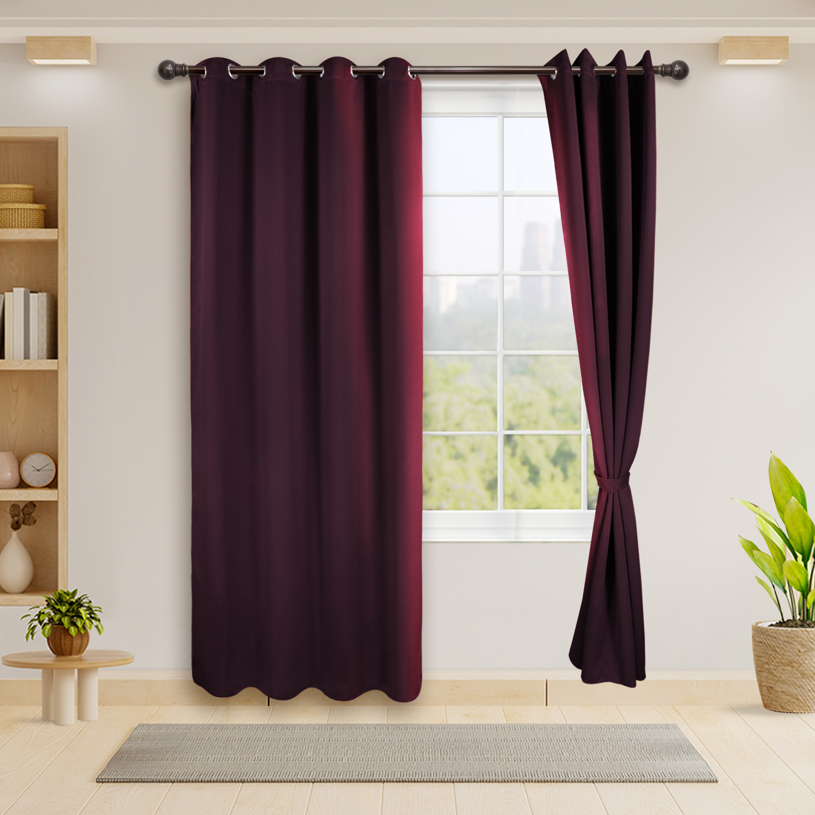 Cortinas Blackout Uva Térmico Largas Lisa Opaca 95% Bloqueo Luz.