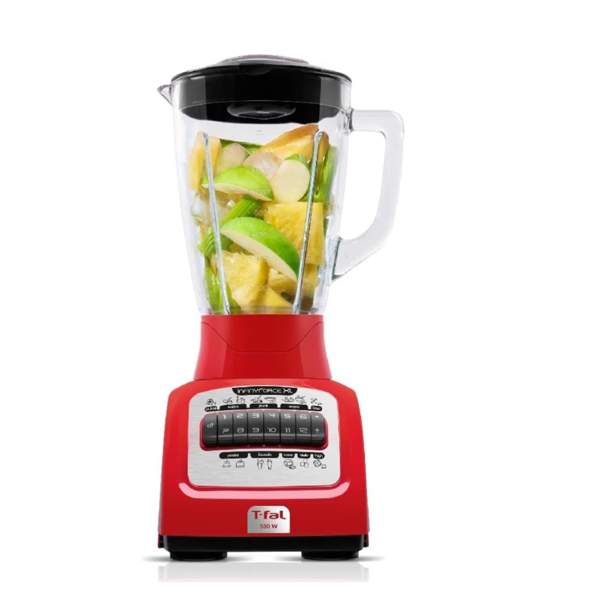 Licuadora T Fal LN8225MX Infinyforce XL Vaso Vidrio 550 Watts Rojo ORTY3