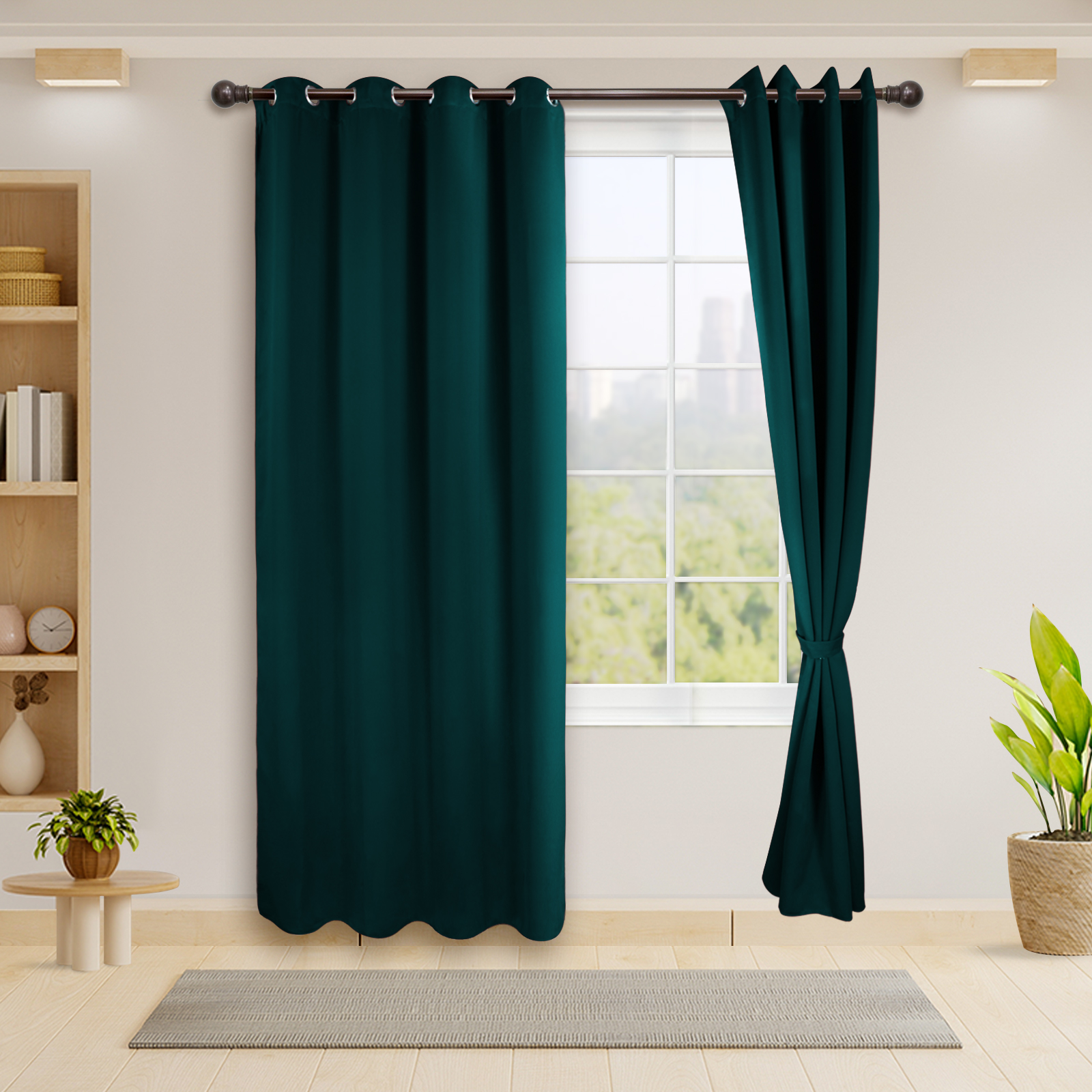 Cortinas Blackout Turquesa Térmico Largas Lisa Opaca 95% Bloqueo Luz.