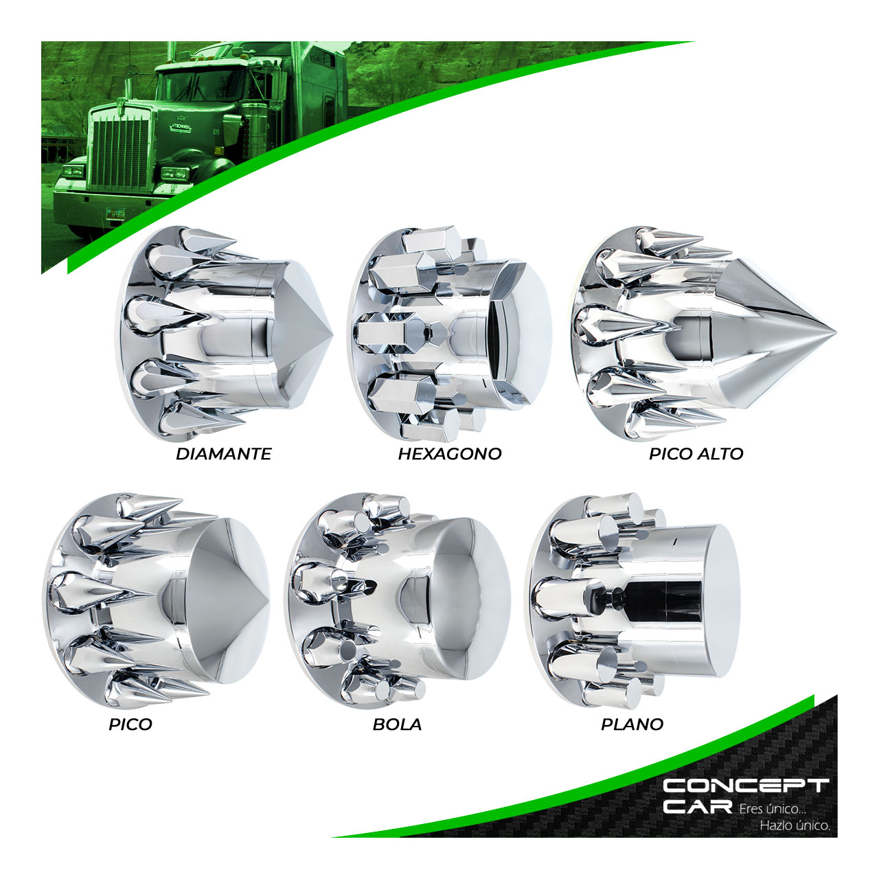 Bombin Cromado Tapa Masa Con Capuchones Unemon Trasero