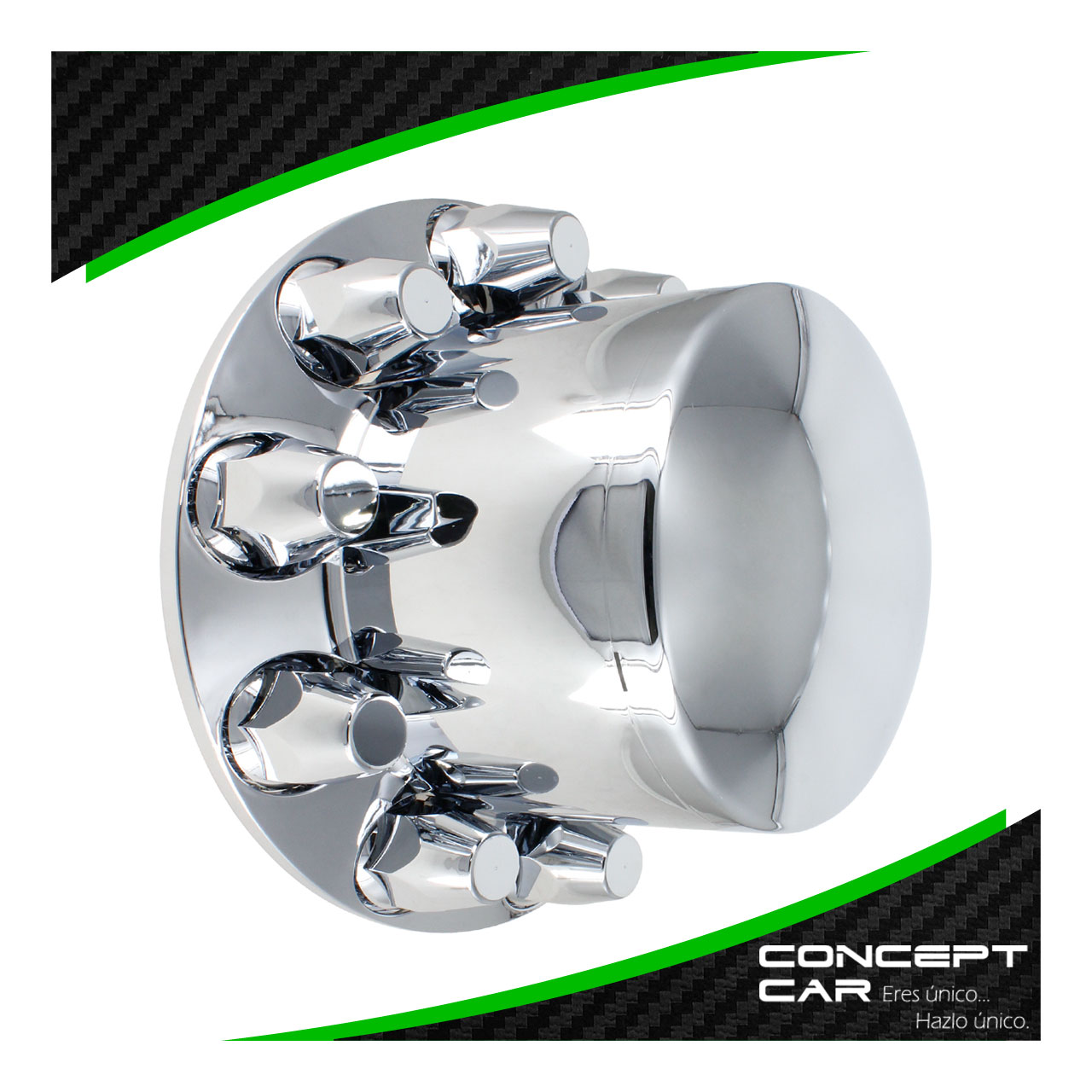 Bombin Cromado Tapa Masa Con Capuchones Unemon Trasero