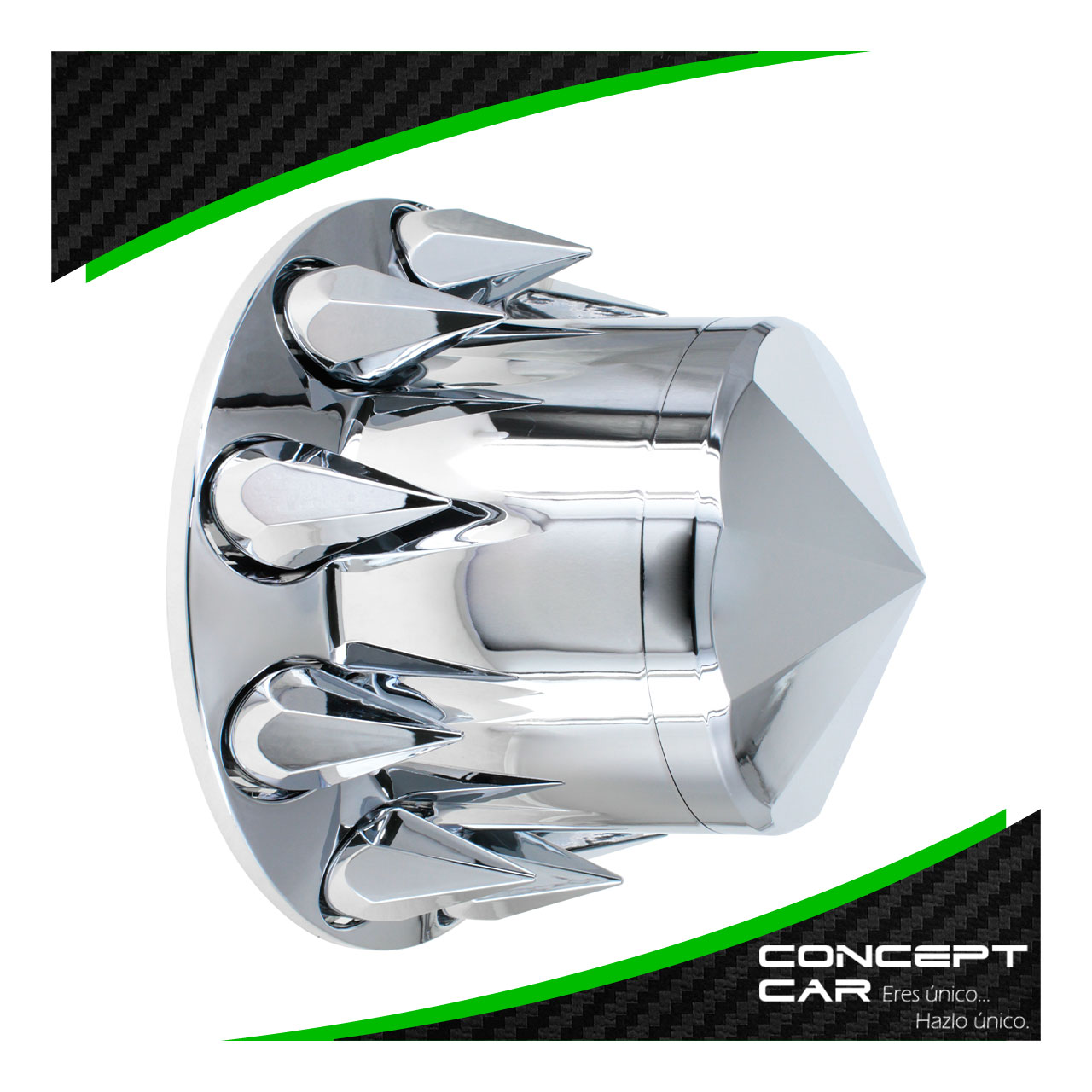 Bombin Cromado Tapa Masa Con Capuchones Unemon Trasero