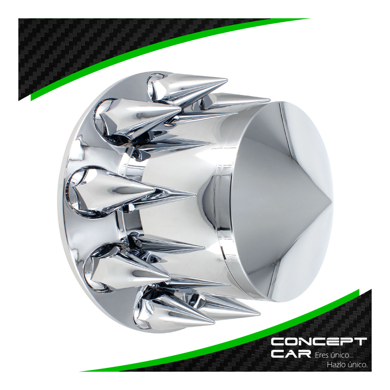 Bombin Cromado Tapa Masa Con Capuchones Unemon Trasero