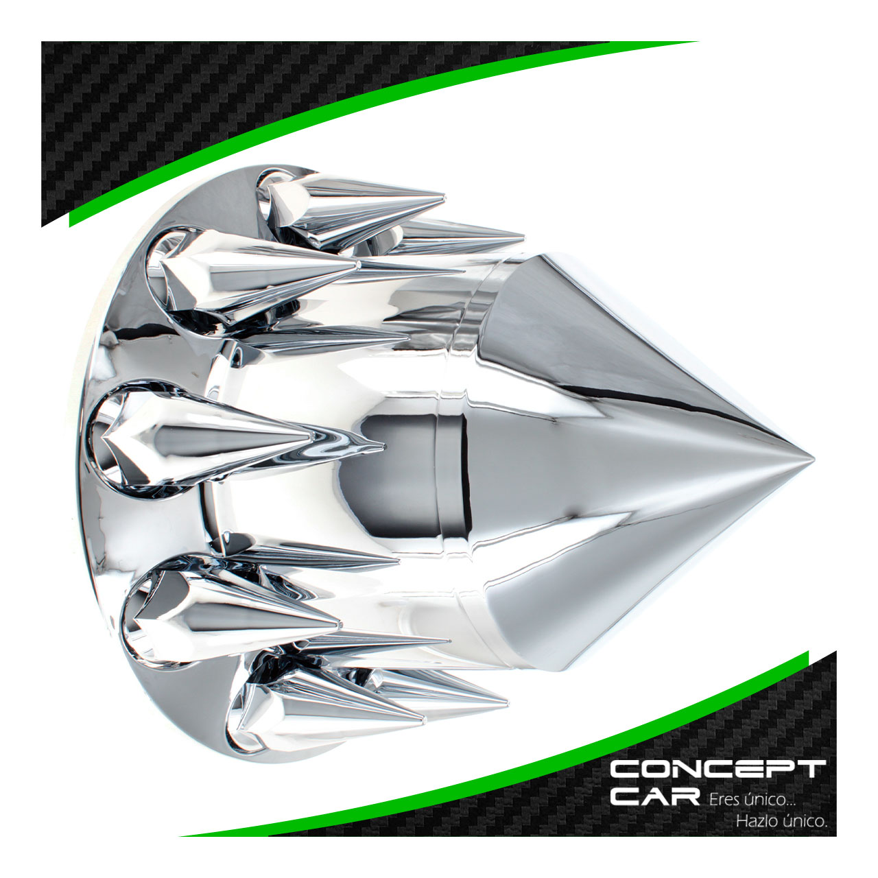 Bombin Cromado Tapa Masa Con Capuchones Unemon Trasero