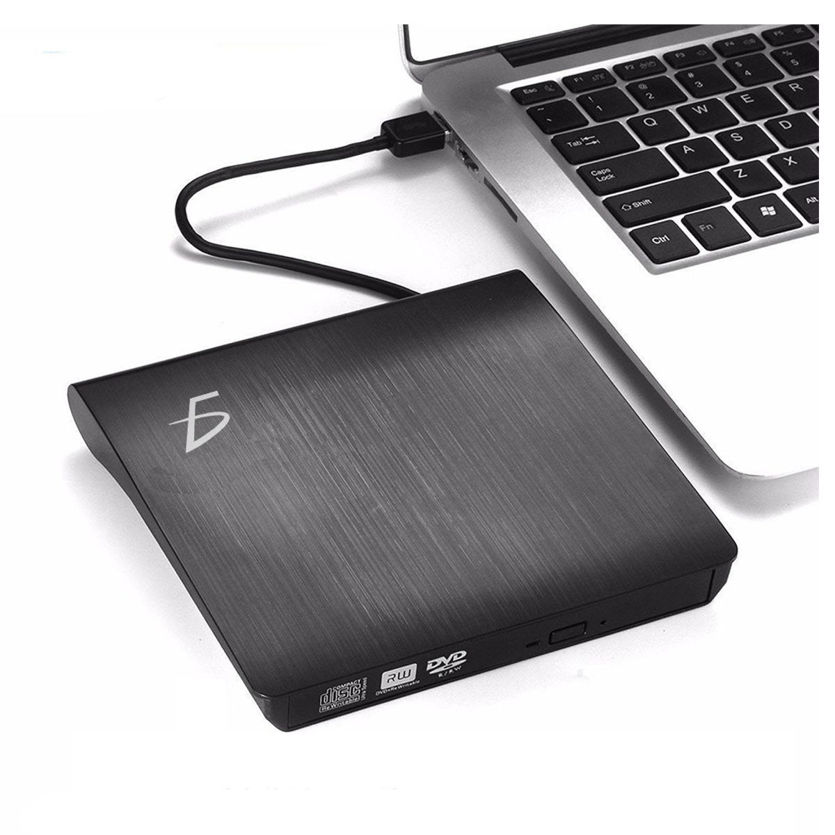 Lector Y Grabador de DVD y CD Externo  USB 3.0 Slim Negro.