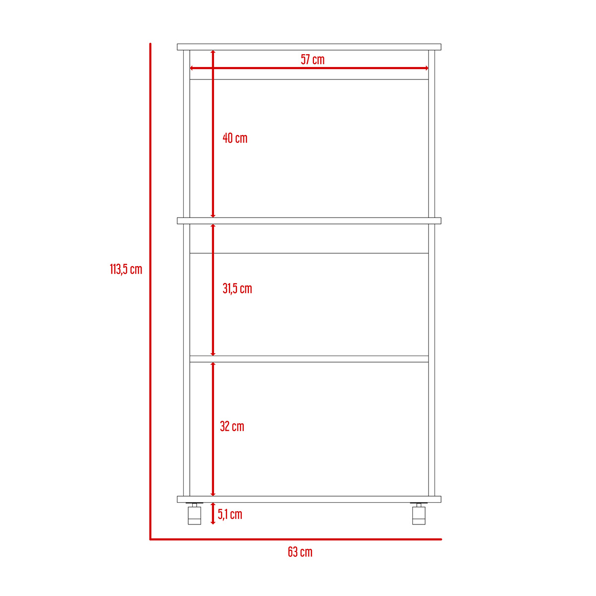 MODULO ARMABLE PARA COCINA CON TRES ESTANTES DOS PUERTAS Y ESPACIO PARA HORNO DE MICROONDAS MODELO ITALIA COLOR CAFE 