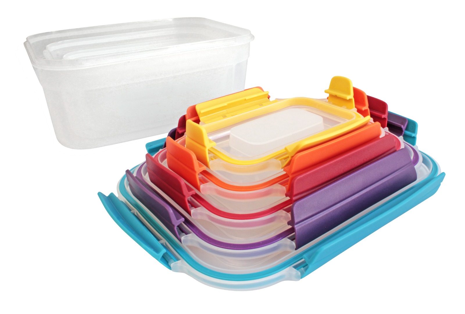 Juego de 5 recipientes herméticos, MDFitness, Recipientes herméticos para almacenar, Contenedores para alimentos, Tupers hermeticos plastico, Juego de recipientes herméticos, Toppers de plastico