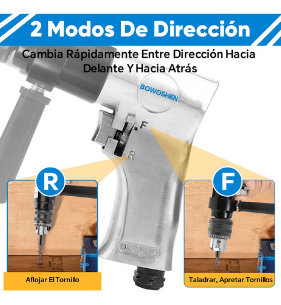 Taladro Neumático Atornillador Profesional Alto Impacto 1/2
