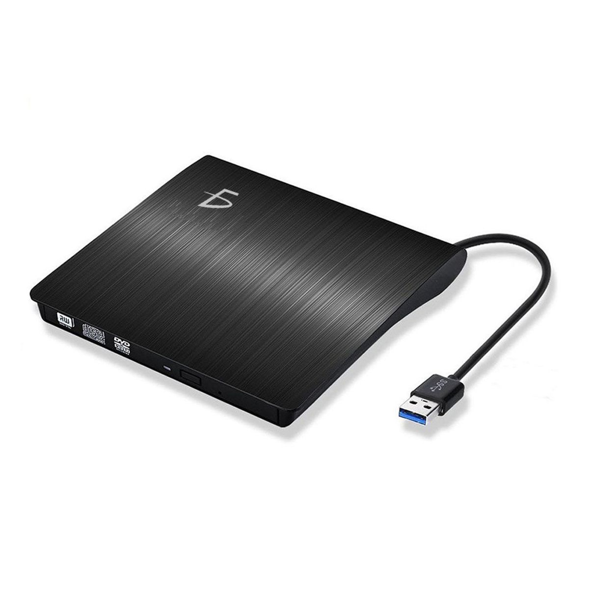 Lector Y Grabador de DVD y CD Externo  USB 3.0 Slim Negro.