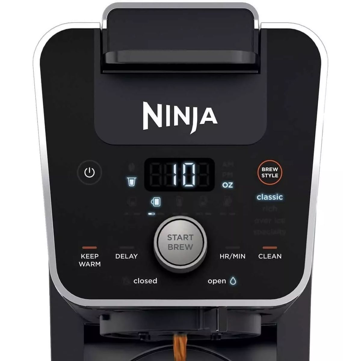 Cafetera DualBrew System Ninja Cápsulas y Molidos 14 Tazas CFP451 con espumador 