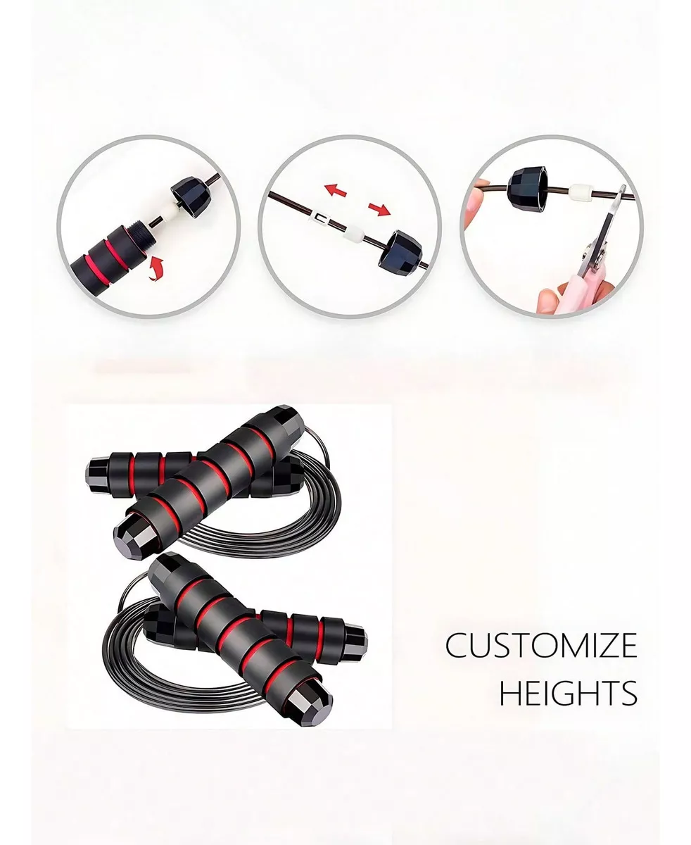 Cuerda Para Saltar Ajustable Ejercicio De 300 Cm Ajustable Mango Antideslizante Color Rojo