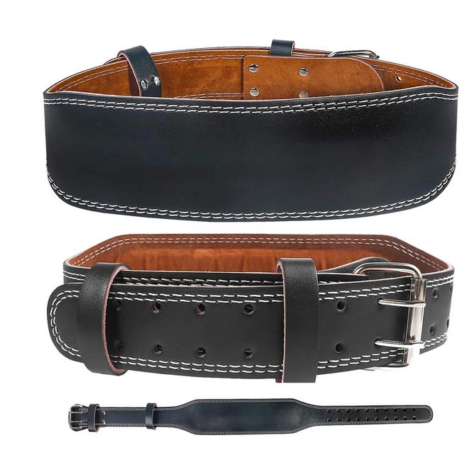 Faja Cinturón Pesista Cuero Gym Ejercicio Crossfit Piel Color Negro Talla M