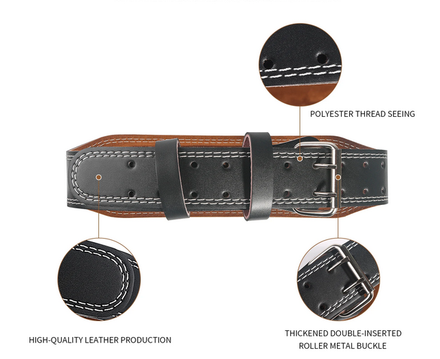 Faja Cinturón Pesista Cuero Gym Ejercicio Crossfit Piel Color Negro Talla M