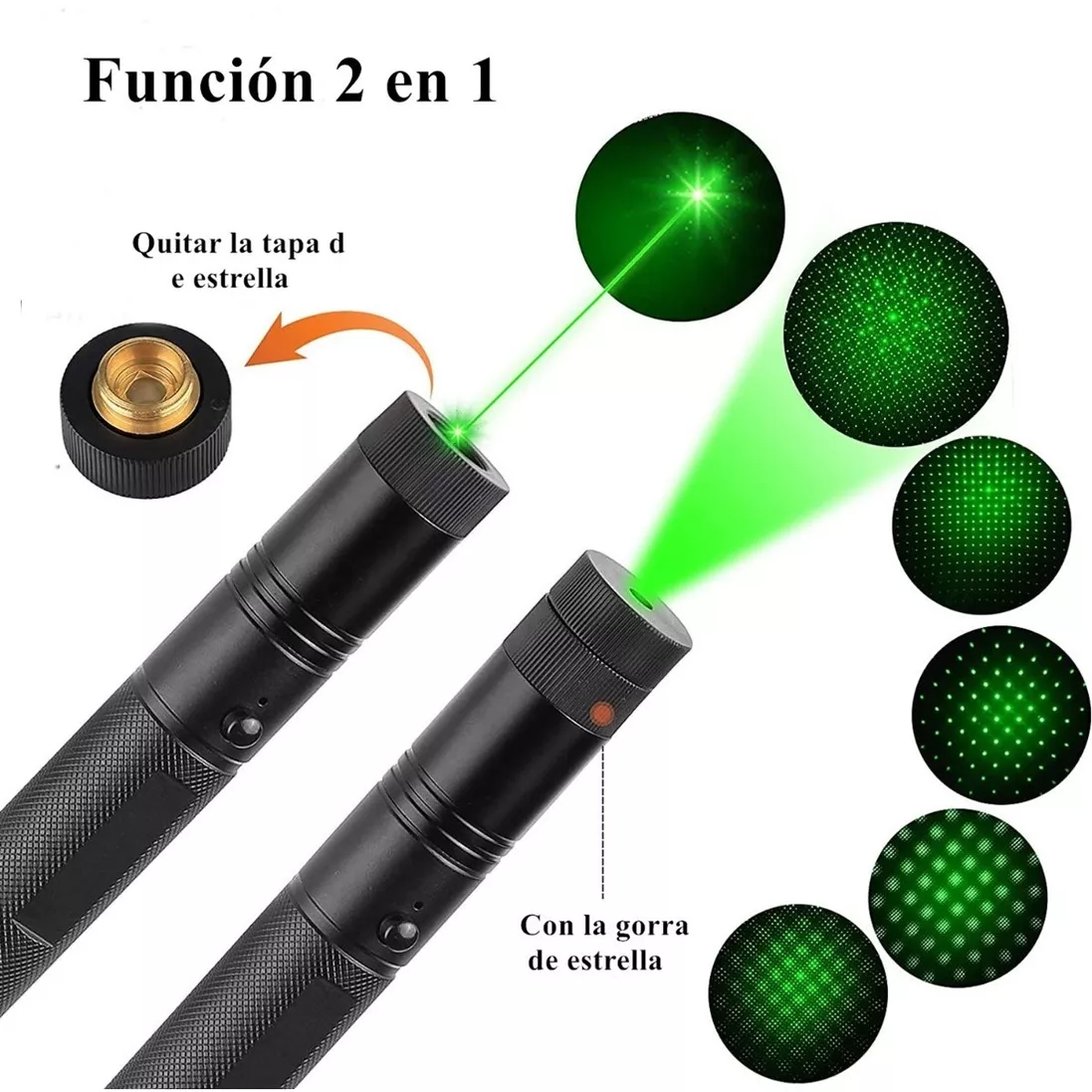 Puntero Láser Verde Proyector Carga Usb Recargable 5000mw