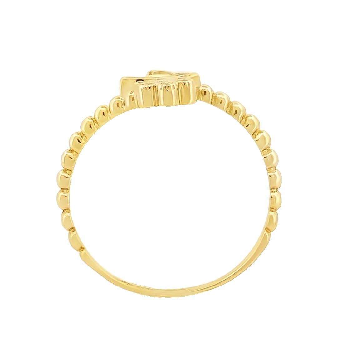 Anillo Flor Con Mariposa Oro 10 k + Obsequio.