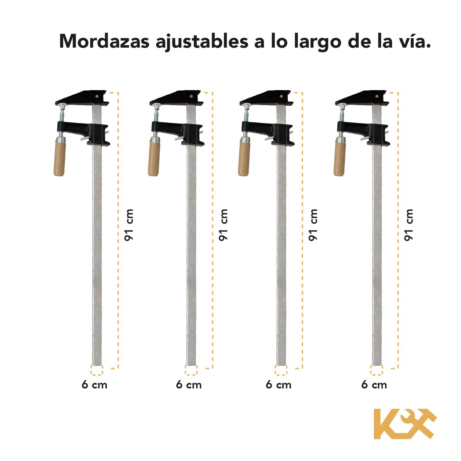 Juego 4 Prensa Sargento Para Madera 36 Pulgadas 