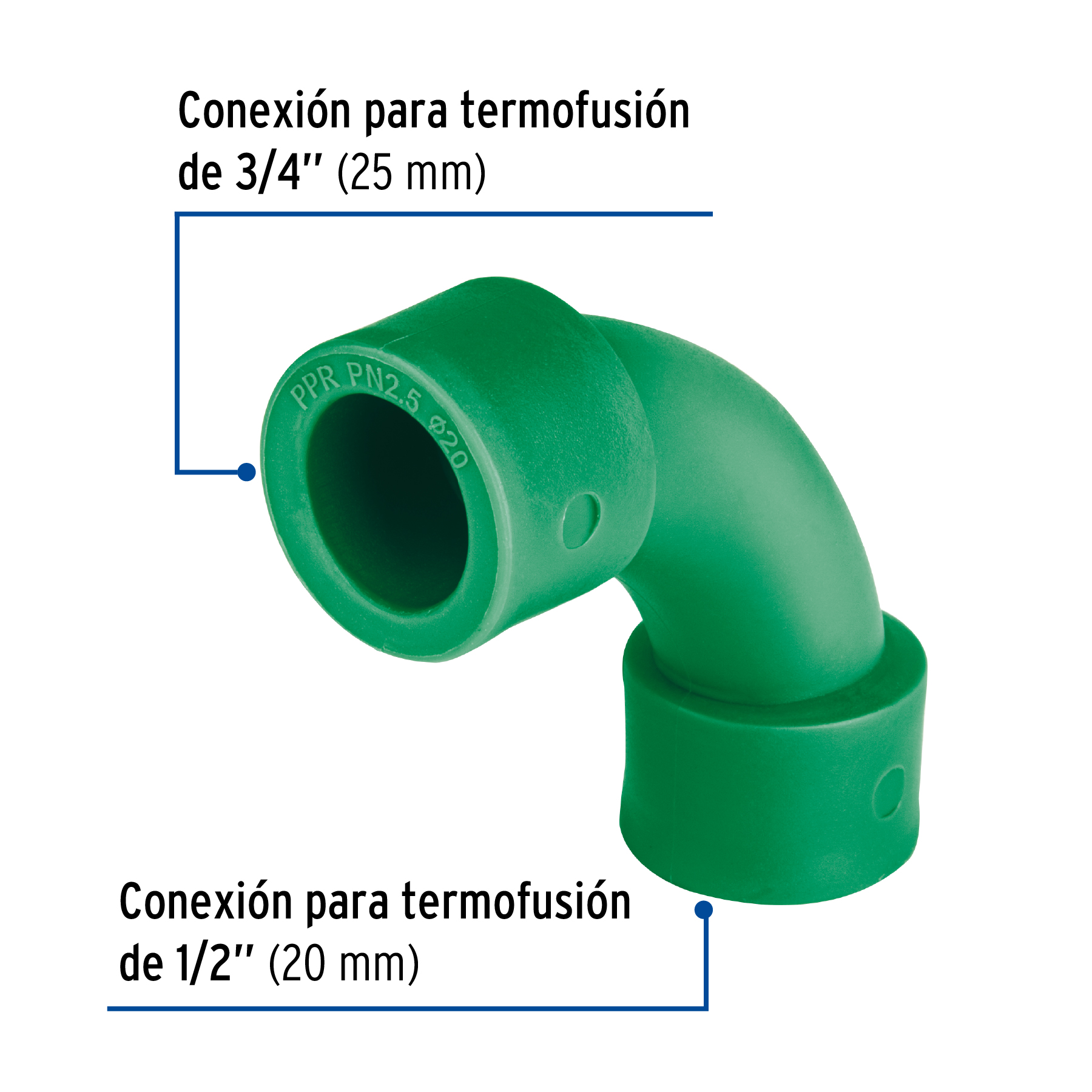 CURVA 90° DE PPR 3/4" X 1/2", FOSET TERMOFLOW 45261