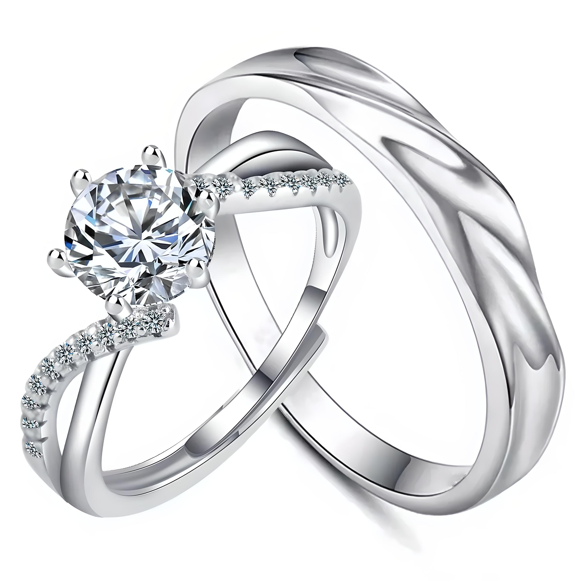 Anillo De Promesa Hombre Y Mujer Ajustables