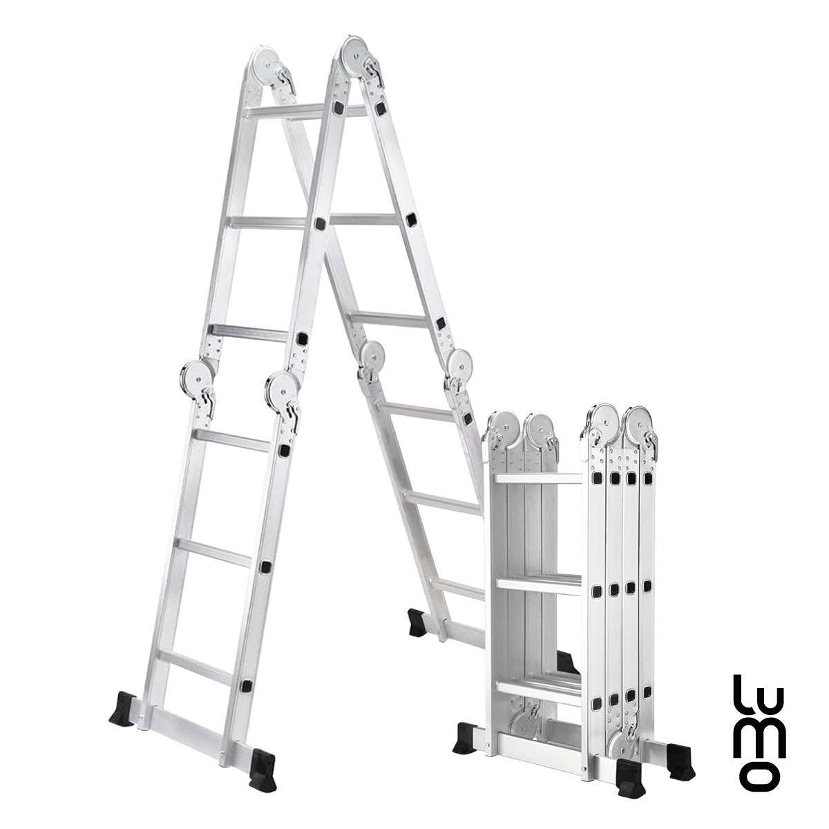 Escalera Multiposiciones 8 en 1 Aluminio 150Kg 12 Peldaños