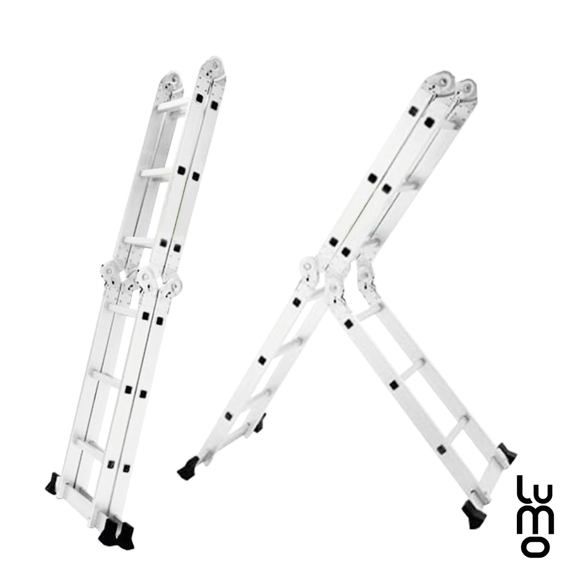 Escalera Multiposiciones 8 en 1 Aluminio 150Kg 12 Peldaños