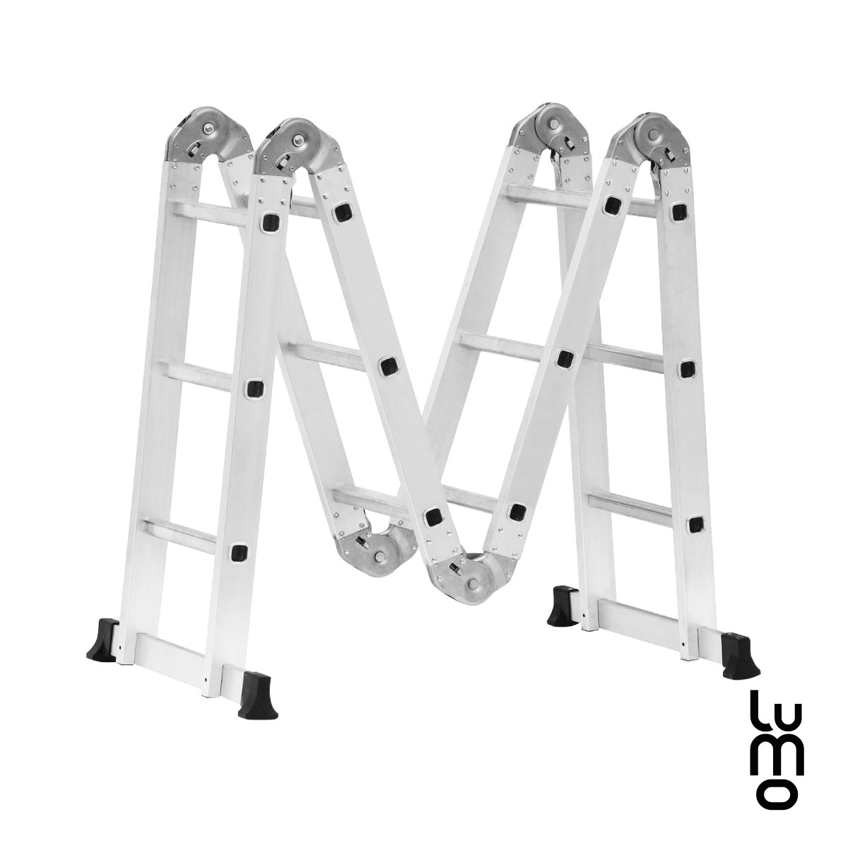 Escalera Multiposiciones 8 en 1 Aluminio 150Kg 12 Peldaños